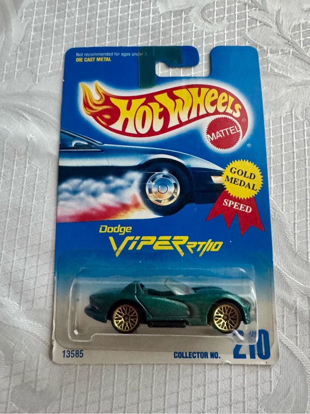 1991 Hot Wheels Dodge Viper RT/10 • Collector #210 • Sealed Vintage Die‑Cast